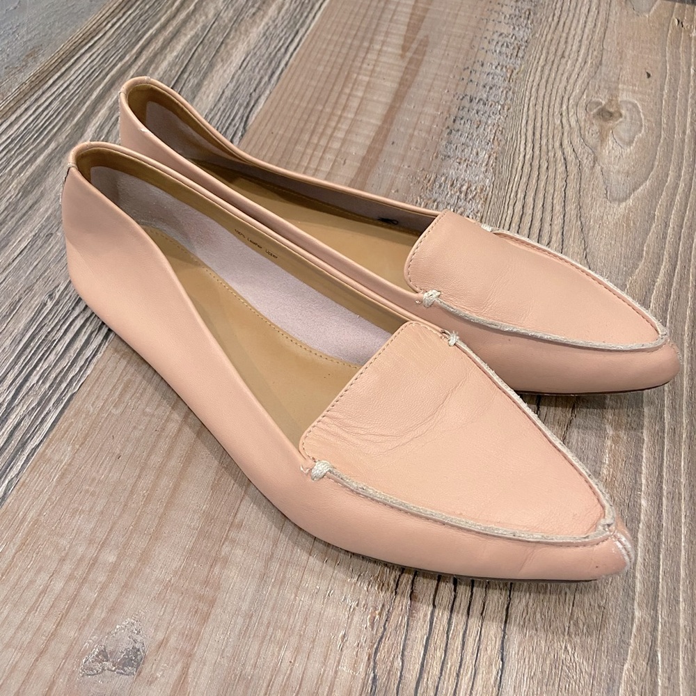 J. Crew pink/tan loafer flat